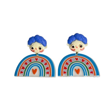earrings stud boy acrylic and clay2